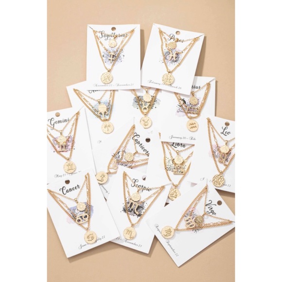 Libra zodiac layered necklace - Picture 4 of 6